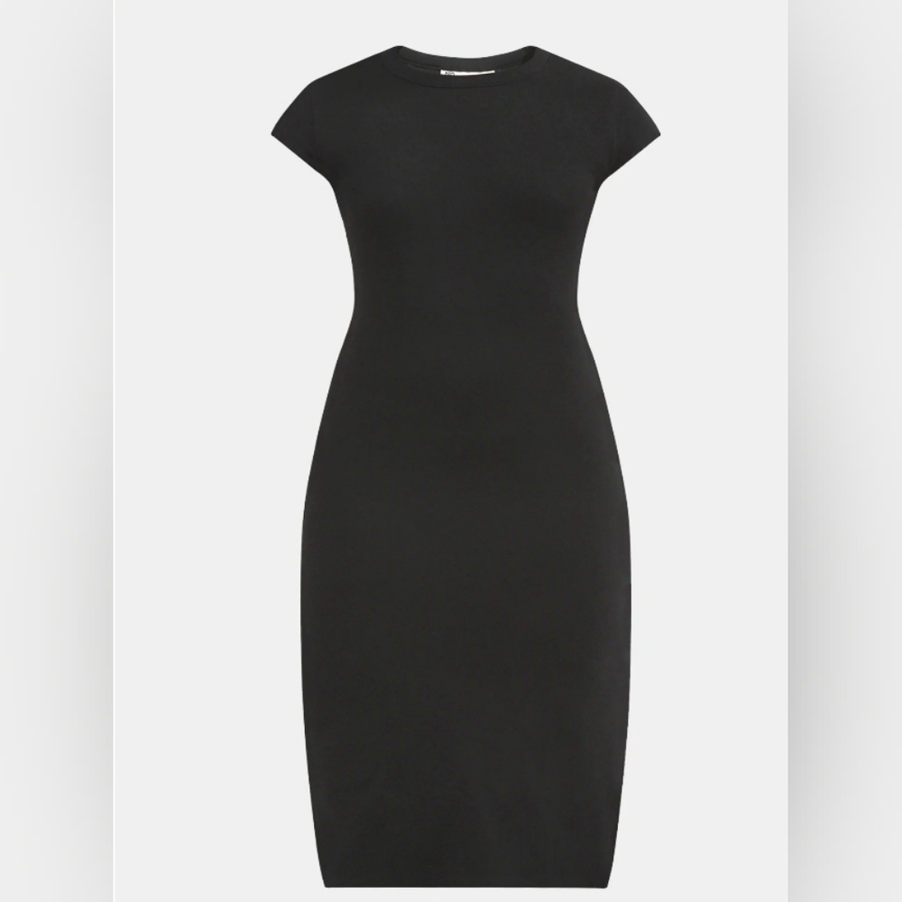 No Boundaries Black Ribbed Crewneck Midi Dress XXS - Picture 6 of 16